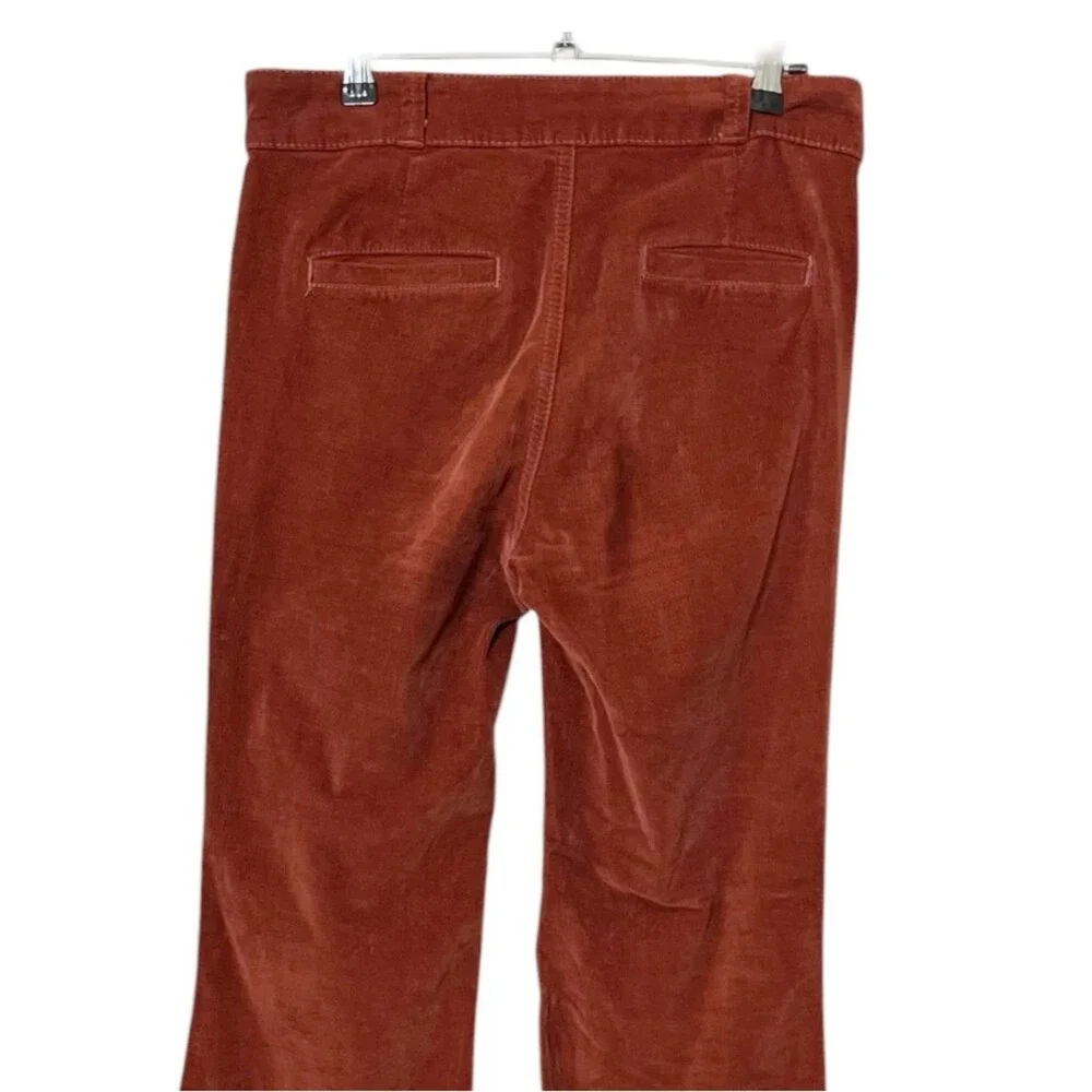 Anthropologie Pilcro Icon Flare Pants Womens 8 Rust Corduroy Mid Rise Retro Boho - Picture 6 of 13